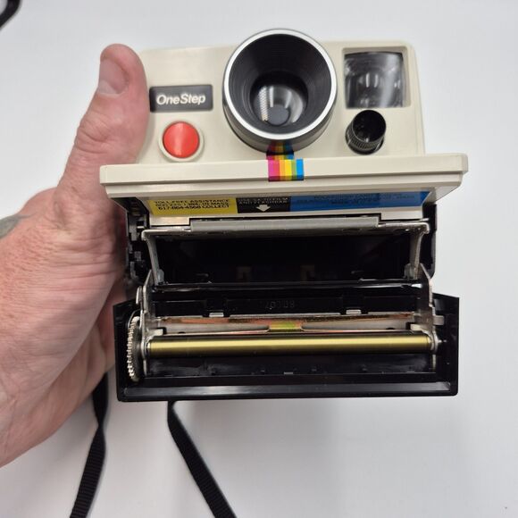 Polaroid SX-70 one StepVtg Original White Rainbow Stripe Land Camera UN-TESTED - Picture 4 of 5